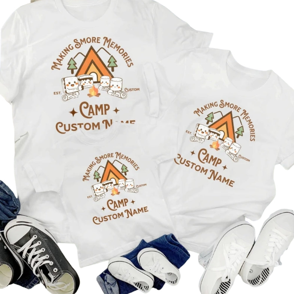 Camping Making Memories Together Custom Name Family Matching T Shirt, Personalized Family Camping Shirts ET0924