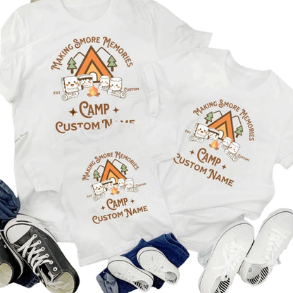 Camping Making Memories Together Custom Name Family Matching T Shirt, Personalized Family Camping Shirts ET0924