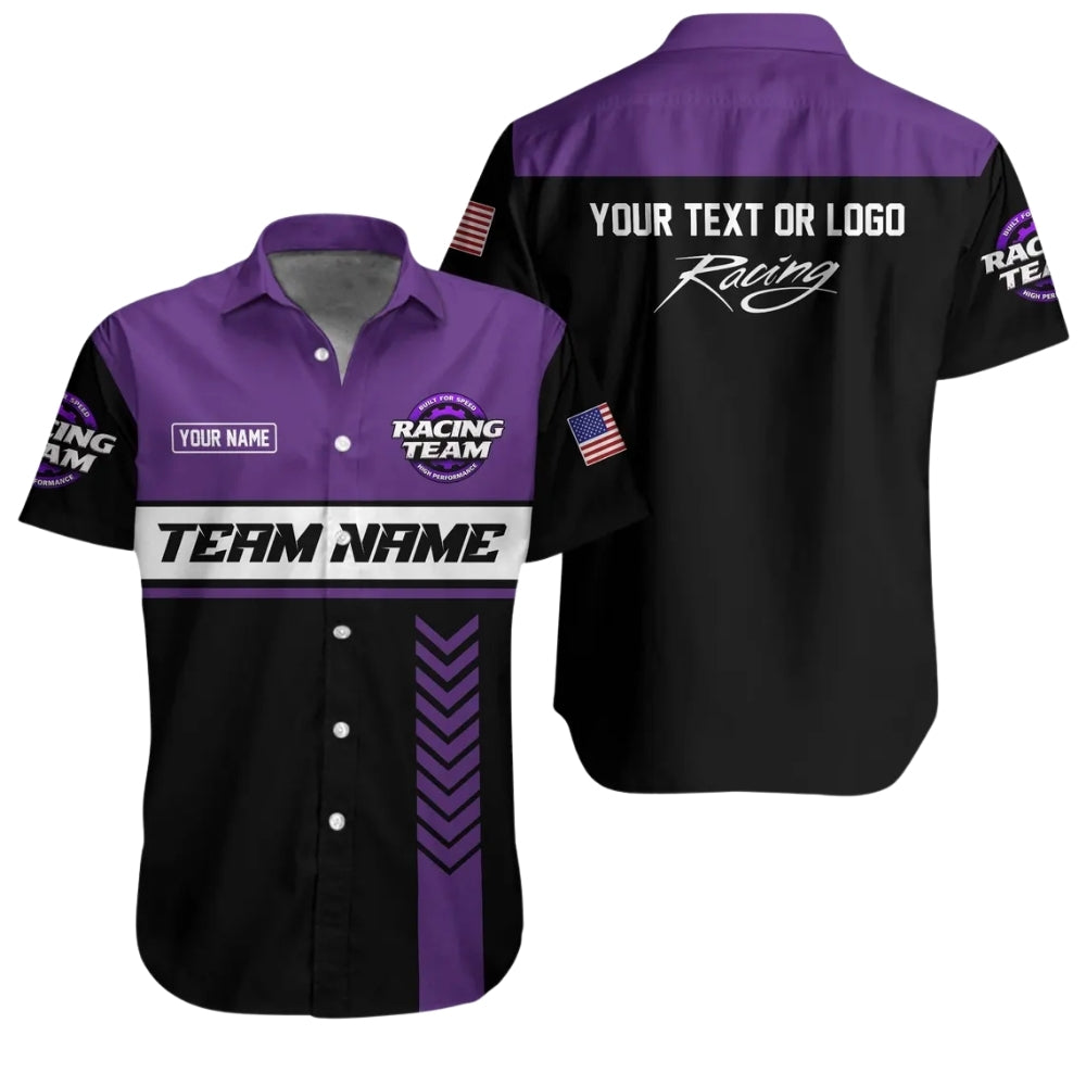 Custom Racing Team Mechanic Hawaiian Shirt, Personalized Mechanic Uniform Shirts HE0107
