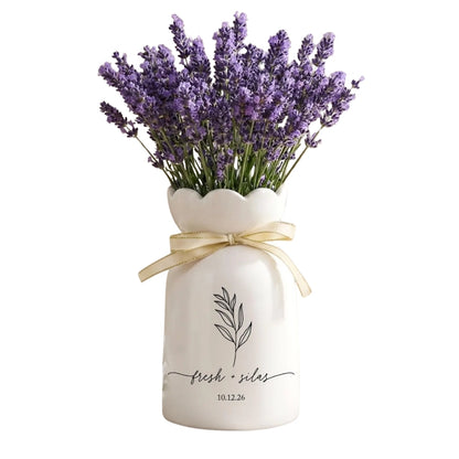Custom Engagement Wedding Newlyweds Ceramic Flower Vase, Custom Wedding Vase For Couple WD0061