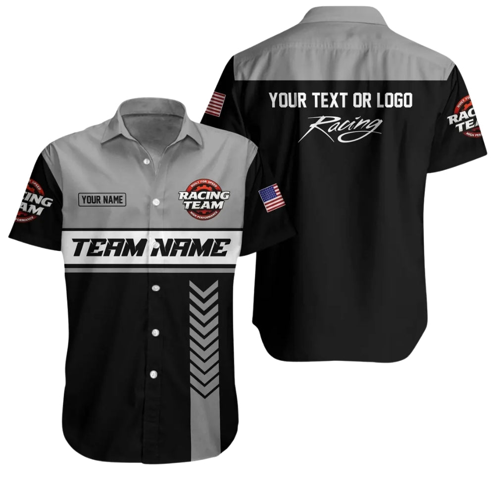Custom Racing Team Mechanic Hawaiian Shirt, Personalized Mechanic Uniform Shirts HE0107