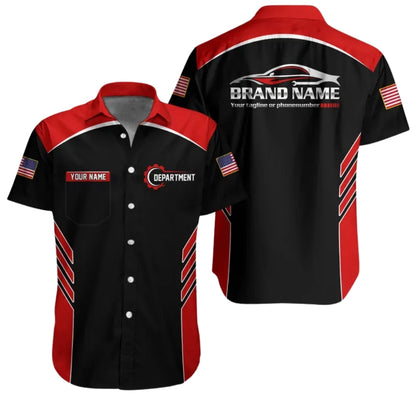 Custom Mechanic Uniform Hawaiian Shirt, Custom Team Auto Mechanic Work Shirt HE0108