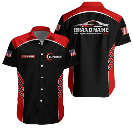 Custom Mechanic Uniform Hawaiian Shirt, Custom Team Auto Mechanic Work Shirt HE0108