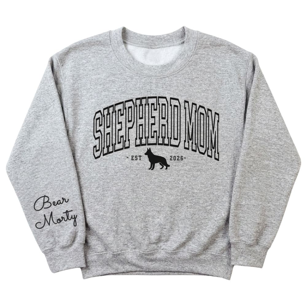 Personalized Shepherd Mom Sweatshirt With Dog Name, Custom Dog Lover Sweatshirt For Mom 2D0876