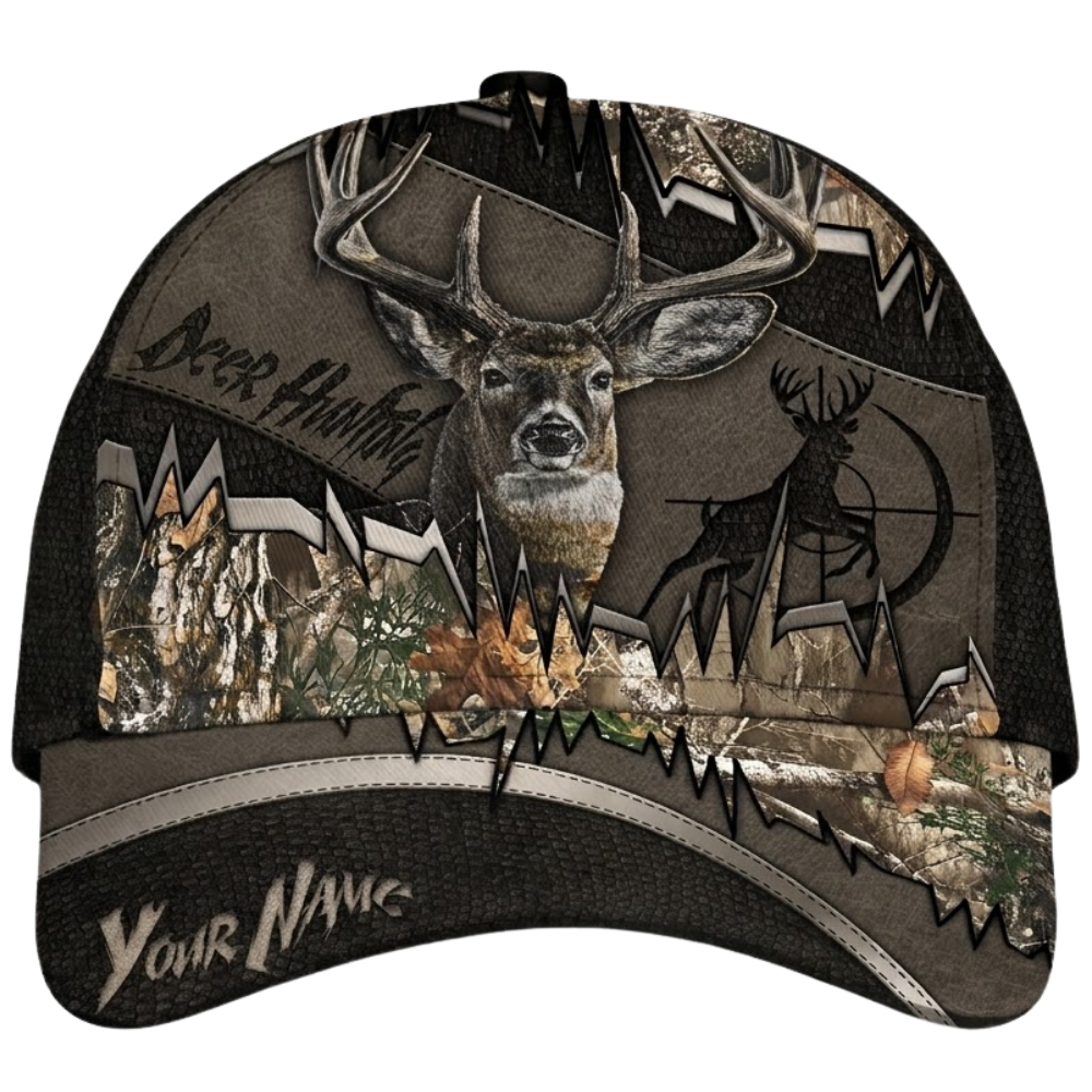 Custom Deer Hunting Camouflage Baseball Cap, Personalized Deer Hunter Cap Hat CP0616