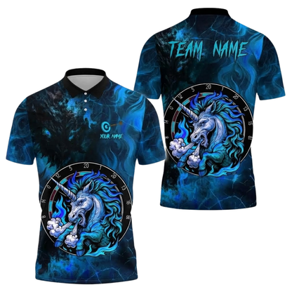 Custom Unicorn Darts Polo Shirt For Men, Custom Team Unicorn Dart Shirt DE0113