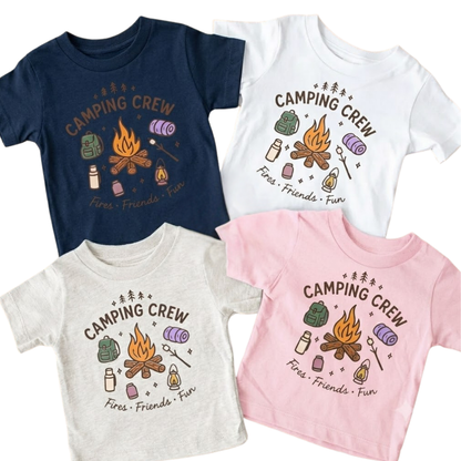 Camping Crew Fires Friends Fun Matching Family T Shirt, Camping Trip Family Shirts ET1265