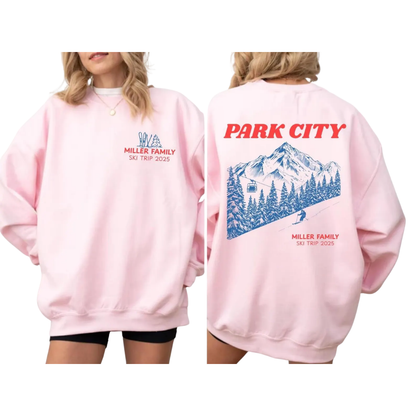 Personalized Family Ski Trip Matching Sweatshirt, Custom Ski Vacation Family Sweatshirts ET1344