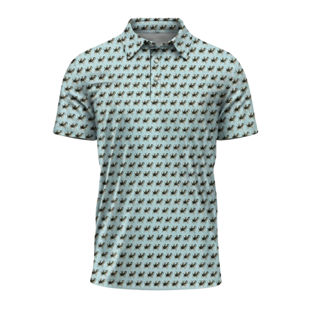Mens Beagle Golf Polo Shirt Cyan, Dog Beagle Golf Shirts GZ0388