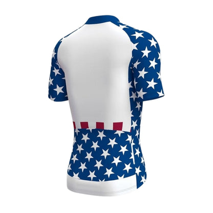 USA Flag Men's Cycling Short Sleeve Jersey, Patriotic Cycling Jersey CZ0050