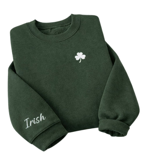 Custom Embroidered Shamrock Sweatshirt, Custom Name Patrick Day Sweatshirts 2D0857