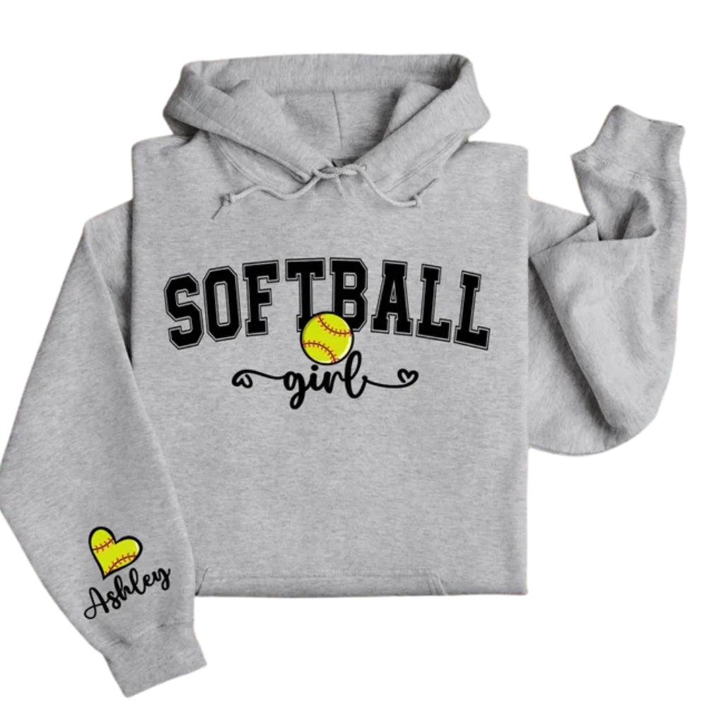 Custom Softball Girl Hoodie, Custom Softball Hoodie 2D0514