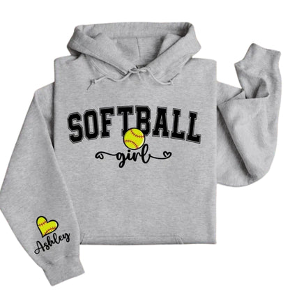 Custom Softball Girl Hoodie, Custom Softball Hoodie 2D0514
