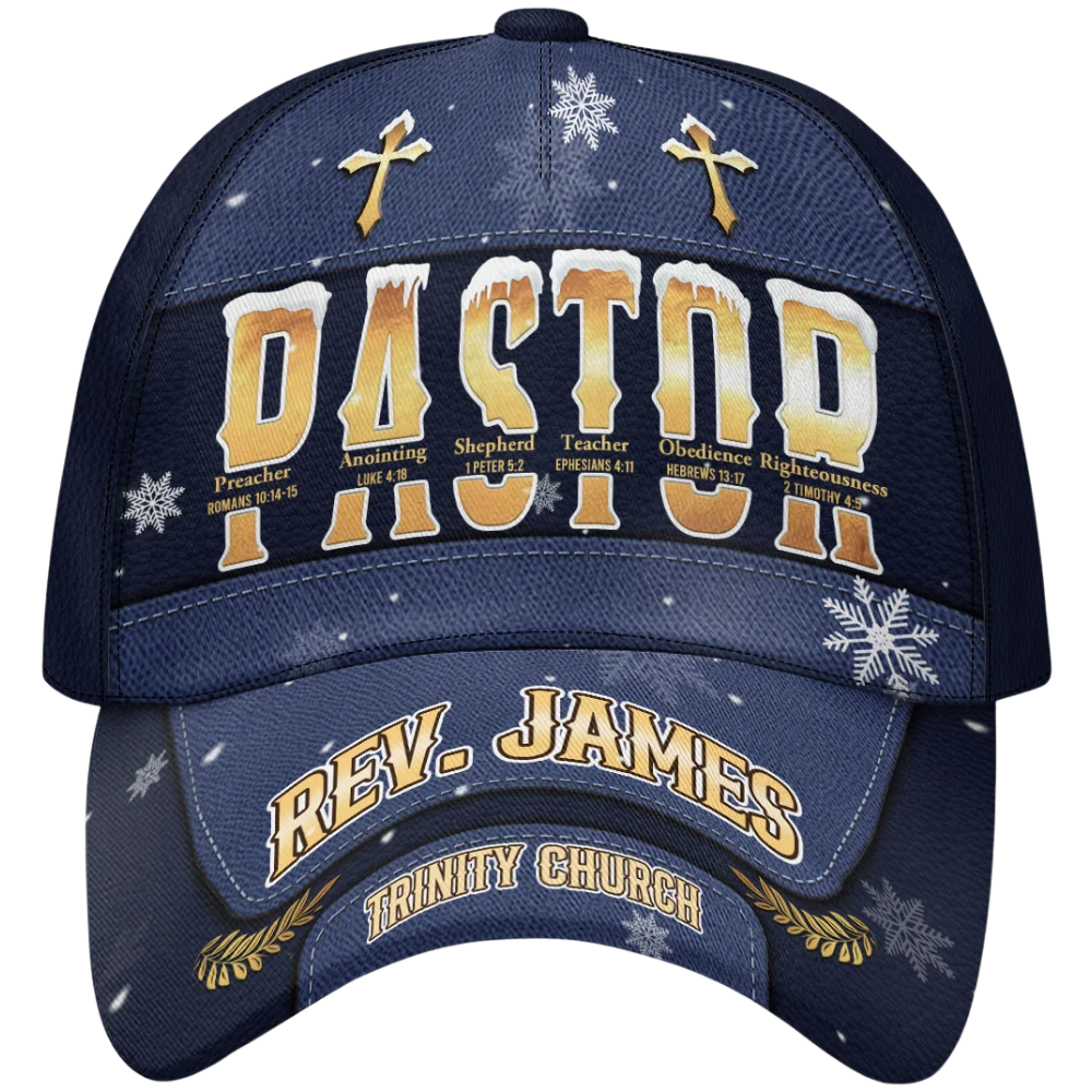Custom Pastor With Church Name Baseball Cap, Personalized Pastor Cap Hat CP0581