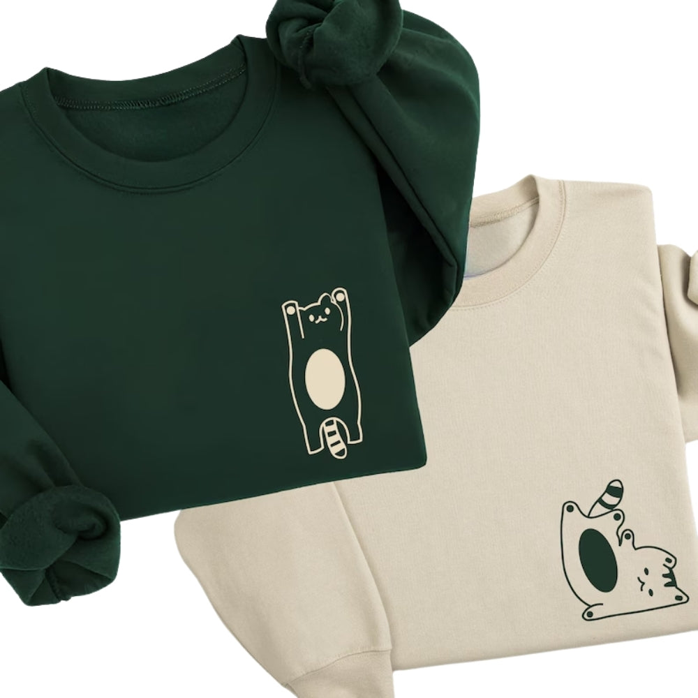 Cute Couple Cat Sweatshirt, Matching Couple Cat Lover Sweatshirt For Valentine Day 2D0818