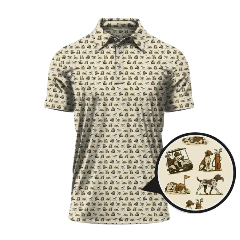 Men's Pointer Dog Golf Polo Shirts, Pointer Dog Lovers Golf Shirts GE0297