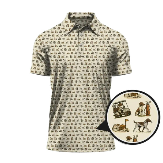 Men's Pointer Dog Golf Polo Shirts, Pointer Dog Lovers Golf Shirts GE0297