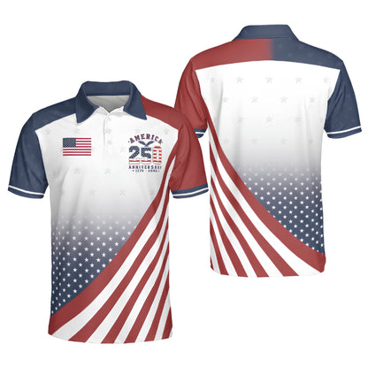 250th Anniversary USA Flag Matching Golf Shirts For Men And Women, 4th Of July Golf Shirts For Couple GE0418