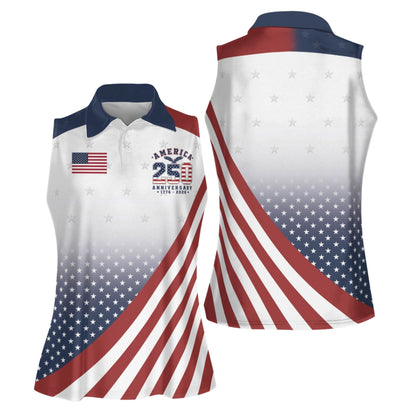 250th Anniversary USA Flag Matching Golf Shirts For Men And Women, 4th Of July Golf Shirts For Couple GE0418