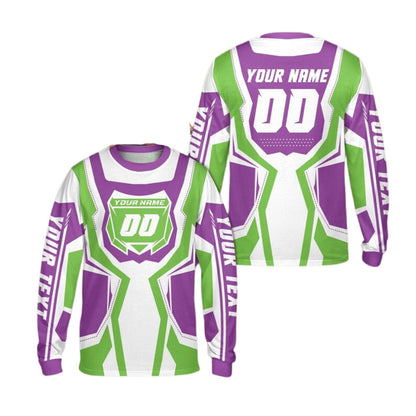 Custom Red And White Dirt Bike Long Sleeve Jersey Shirts For Men, Custom Dirt Bike Jerseys ME0047
