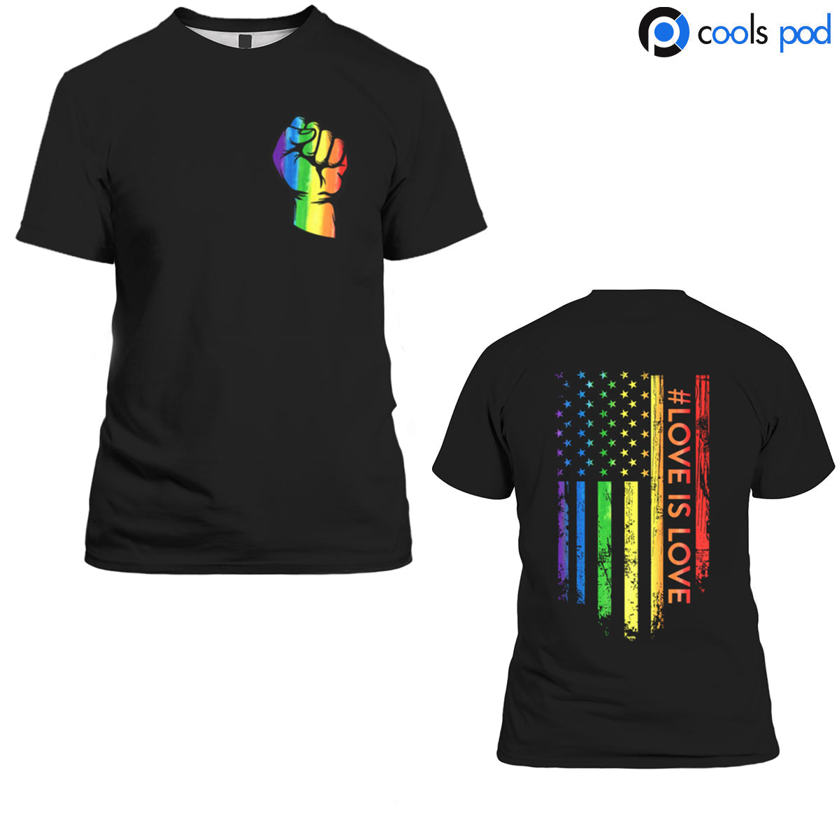 Lasfour 3D All Over Printed Unisex Love Is Love T Shirt LGBT Shirt Couple Lesbian Couple Gay Pride Shirts LO0951