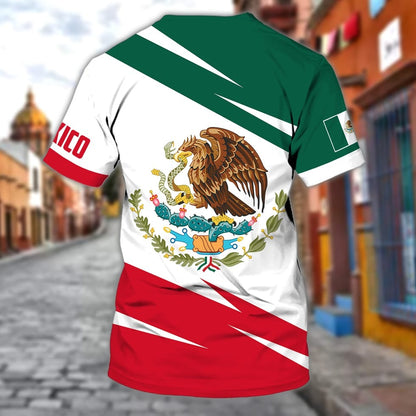 Custom With Name Mexico Golden Eagle All Over Print Tshirt 3D Tshirt, Mexican Shirt TO0771