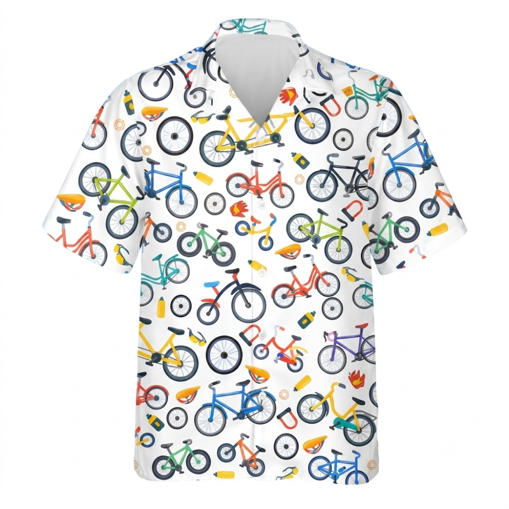 Bicyle Pattern Colorful Hawaiian Shirt For Men Women, Cycling Hawaiian Shirt For Biker HE0764