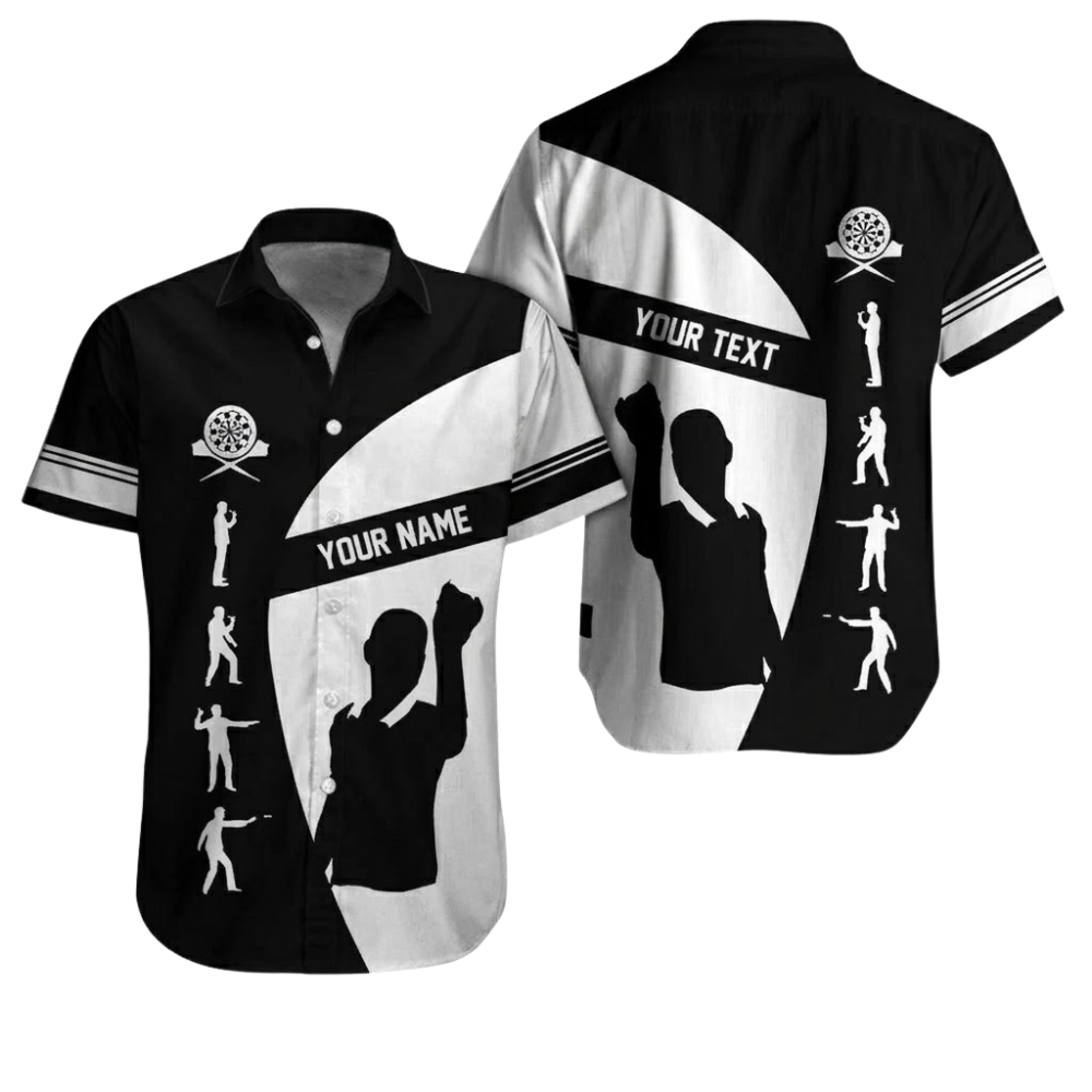 Custom Name And Text Dart Hawaiian Shirt For Men, Custom Team Darts Shirt DZ0105