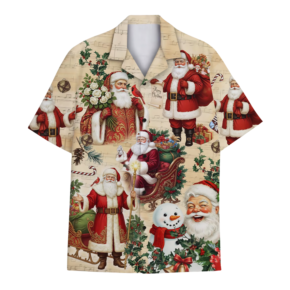 Vintage Santa Hawaiian Shirt For Men Women, Chrismas Vintage Hawaiian Shirt HE0867
