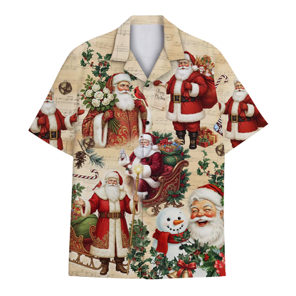 Vintage Santa Hawaiian Shirt For Men Women, Chrismas Vintage Hawaiian Shirt HE0867