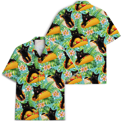 Cat Taco Tropical Hawaiian Shirt Men Women, Cat Mexcian Food Hawawiian Shirt HE0625