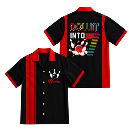 Rollin Into Custom Age Bowling Hawaiian Shirt Men Women, Custom Birthday Bowling Shirt BE0246