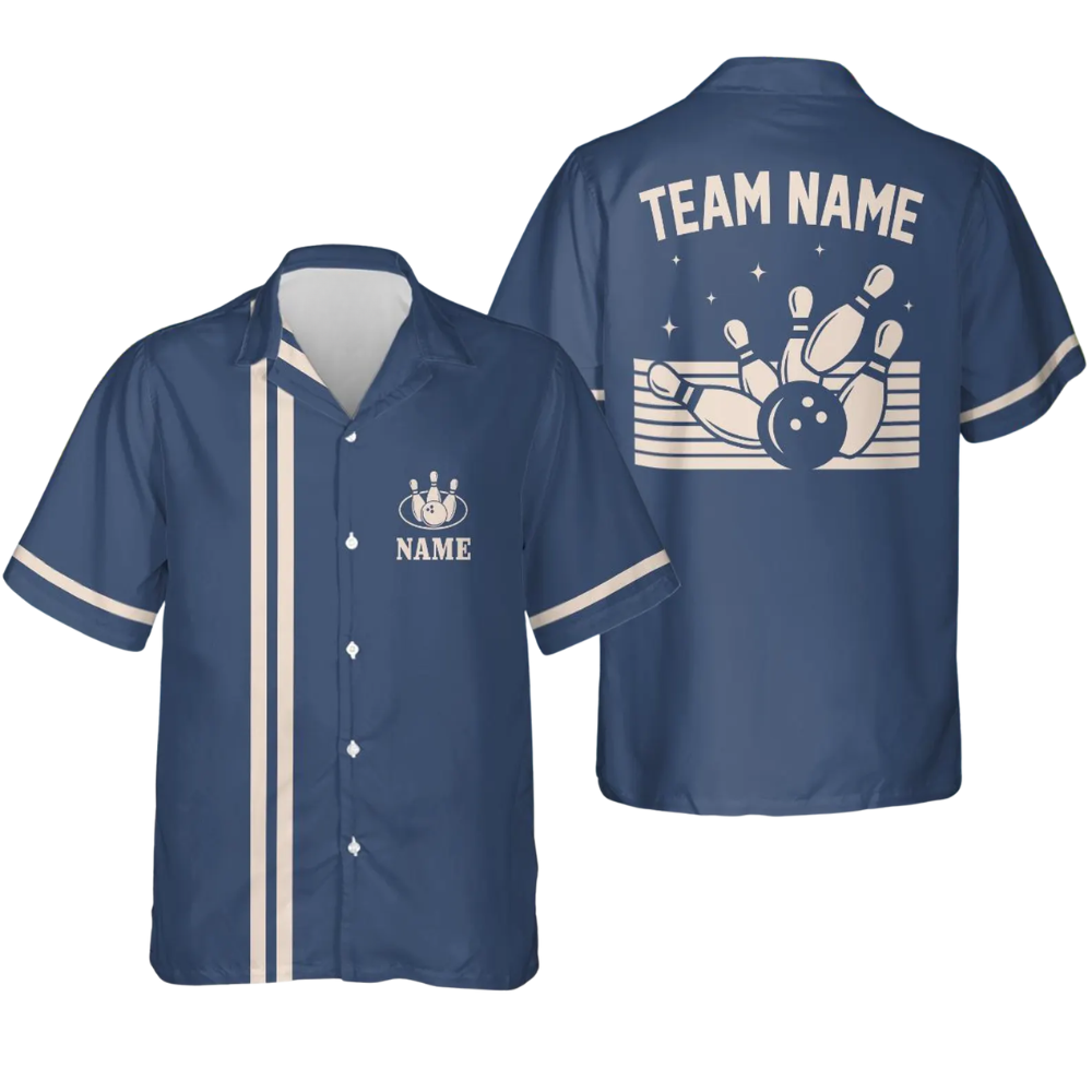 Custom Vintage Mens Sage Green Bowling Hawaiian Shirt, Custom Vintage Bowling Team Shirts BE0229