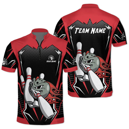 Custom Team Black And Green Bowling Jerseys Shirt For Men, Custom Bowling Team Shirts BZ0042