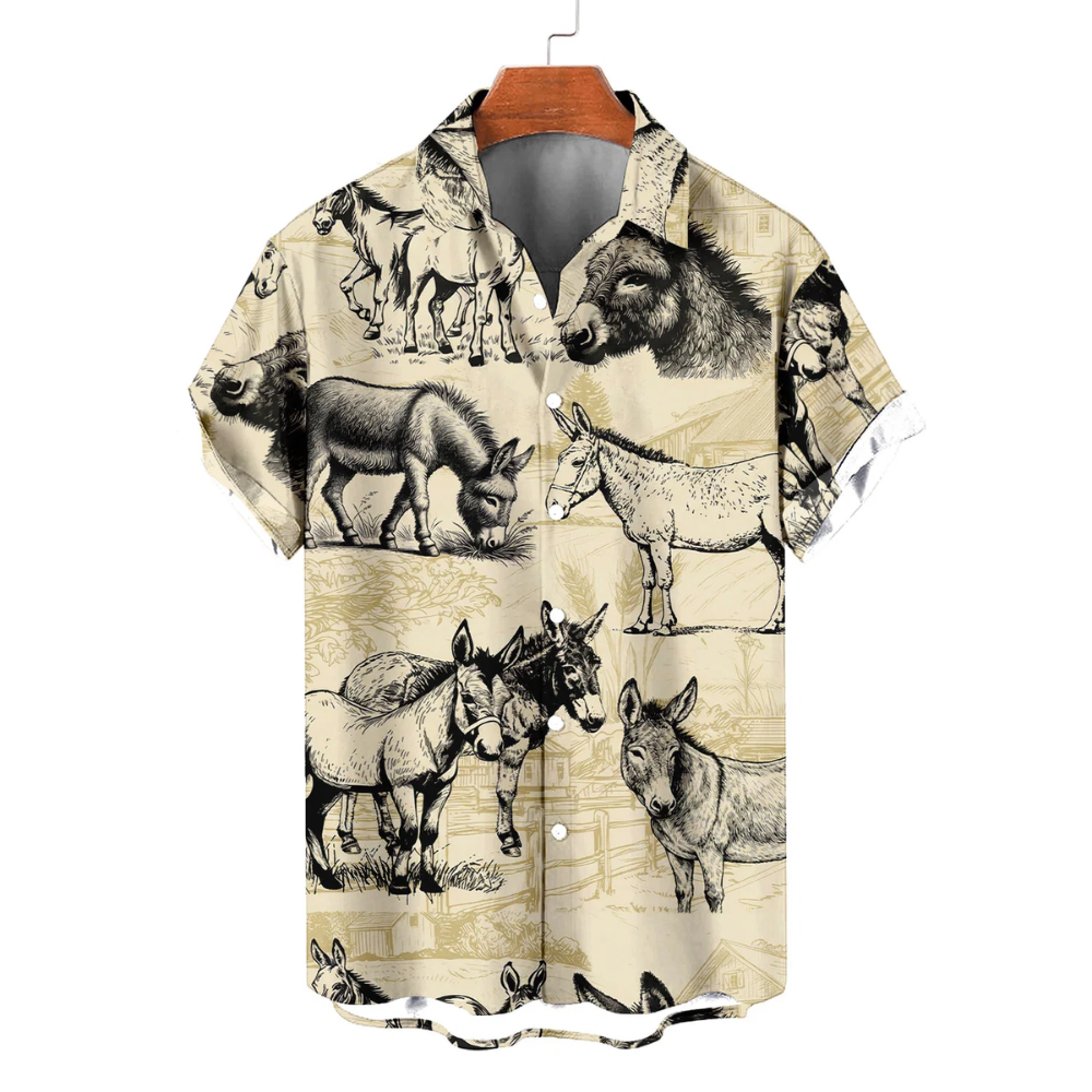 Vintage Donkey Hawaiian Shirt For Men, Donkey Hawaiian Shirts HE0704