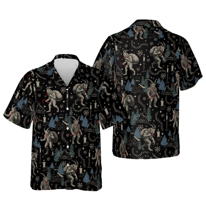 Krampus Christmas Men's Hawaiian Shirt, Christmas Krampus Hawaiian Shirt HE0803
