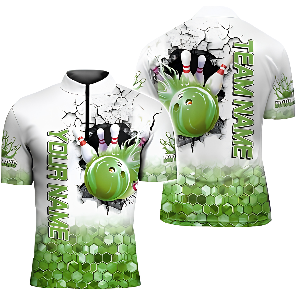Purple And White Custom Team Bowling Jersey For Men, Custom Bowling Shirt BZ0847