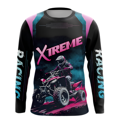 Custom ATV Racing Men's Long Sleeve Motocross Jersey , Custom ATV Shirts MZ0139