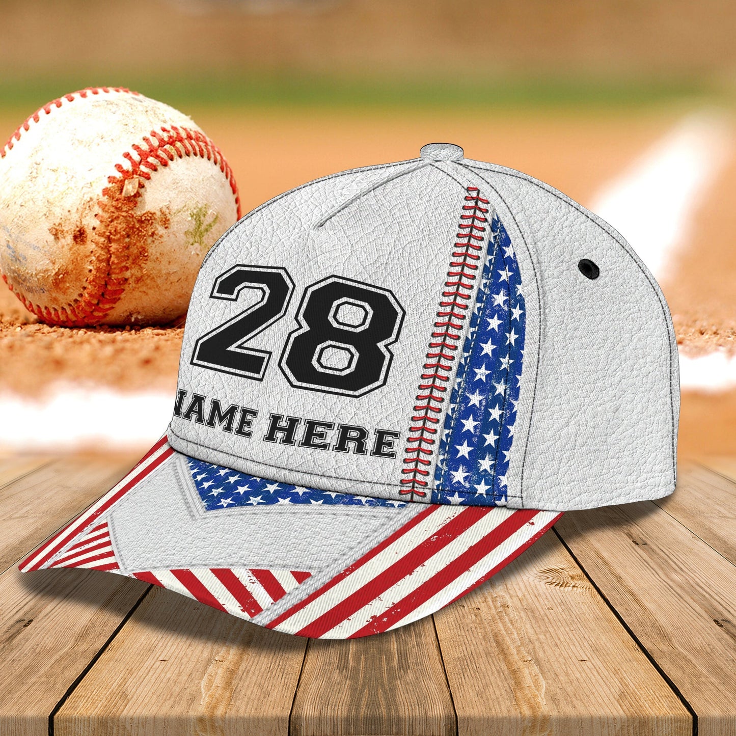 3D Classic Cap Baseball Personalized Name Cap 3 Lasfour CA0576