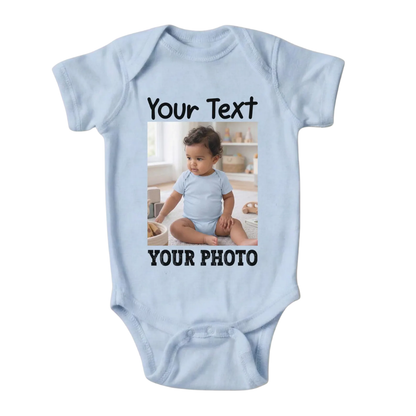 Custom Photo Baby Bodysuit, Personalized Bodysuit With Baby Picture BB0004