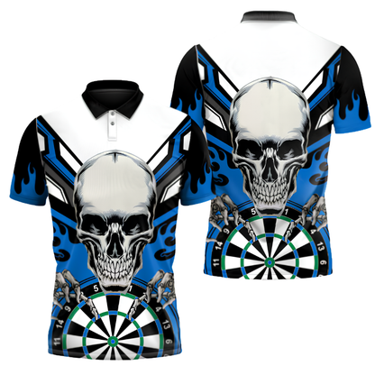 Custom Skull Red Dart Polo Shirt Men, Custom Skull Dart Team Shirt DZ0166