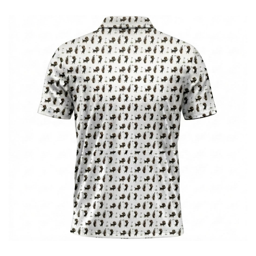 Dachshund Golfing Mens Golf Polo Shirt, Dachshund Dog Golf Shirts GZ0373