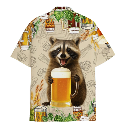 Raccoon And Beer Hawaiian Shirt For Men, Raccoon Lover Hawaiian Shirt HE0657