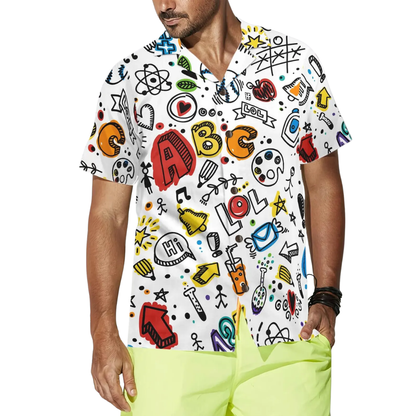 Alphabet Colorful Hawaiian Shirt For Men Women, Teacher Hawaiian Shirt HE0756