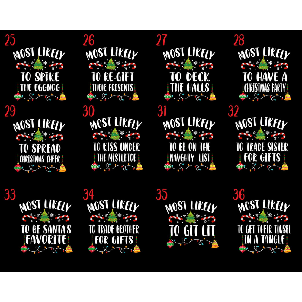 Custom Most Likely To Christmas Family Matching Shirts, Custom Funny Christmas Family Shirts ET1182