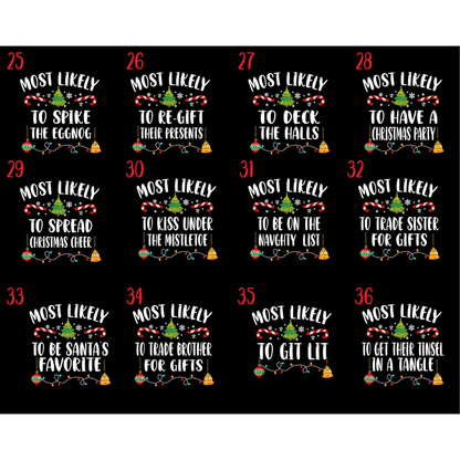 Custom Most Likely To Christmas Family Matching Shirts, Custom Funny Christmas Family Shirts ET1182
