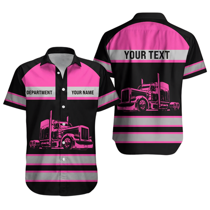Custom Truck Driver Hawaiian Shirt For Men, Custom Driver Work Uniforms HE0859