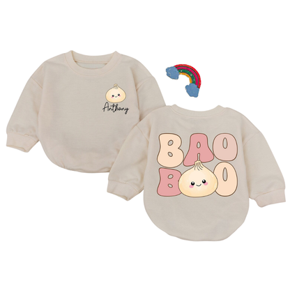 Custom Name Baby Bao Bao Romper Sweatshirt, Personalized Dimsum Baby Romper Sweatshirt BB0054