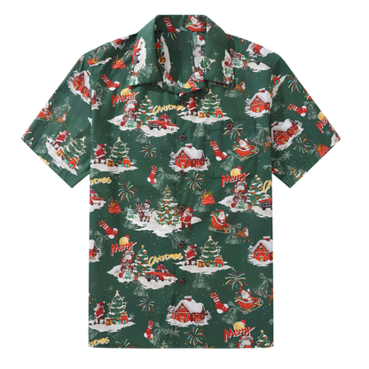 Merry Christmas Green Hawaiian Shirt For Men Women, Xmas Hawaiian Shirt HE0851