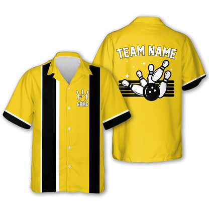 Custom Purple Vintage Bowling Hawaiian Shirts For Men, Custom Bowling Team Shirts BE0054